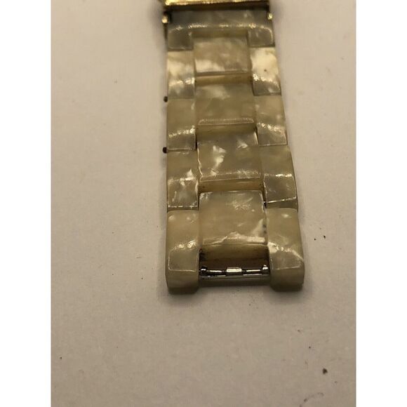 Fossil Watch Parts Full 2 piece Band Gold Tone Clasp 18mm PY174 - Picture 3 of 7
